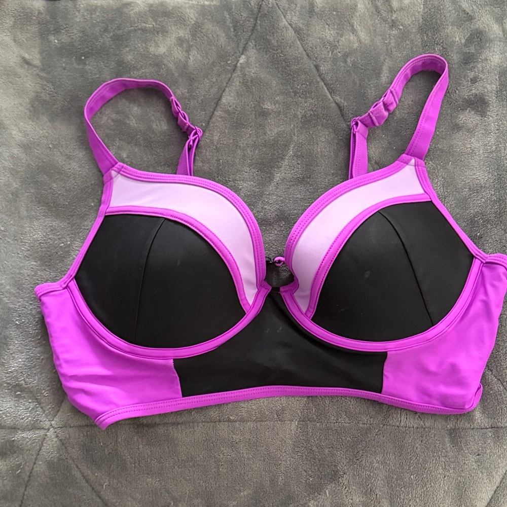 Torrid Purple and Black Bikini Set - Picture 4 of 5